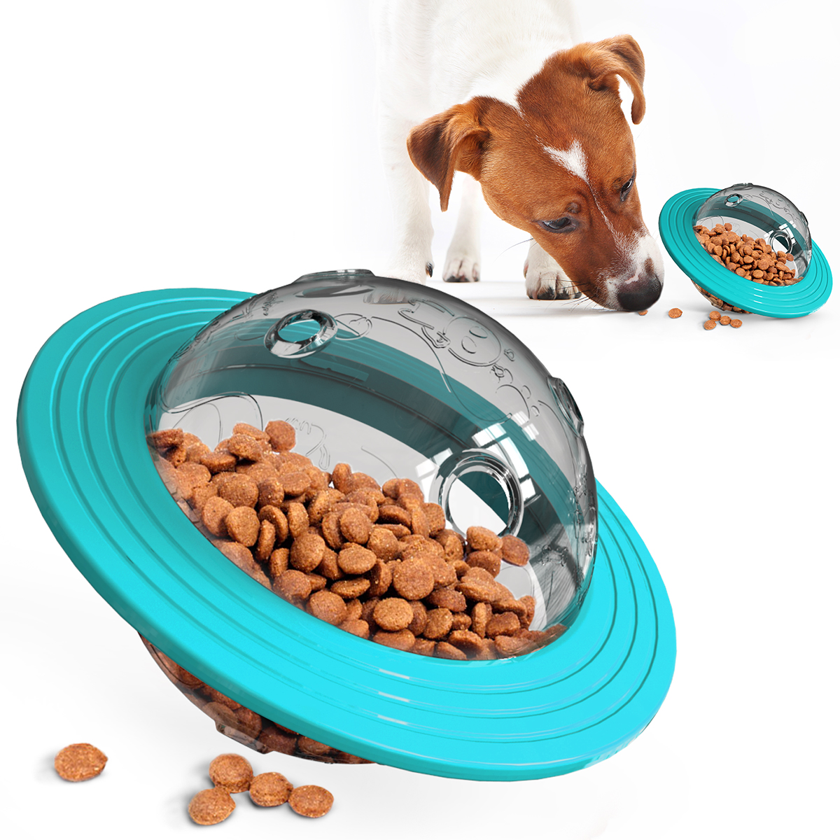 Interactive Food Toy for Dog and Cats, Pet Food Dispensor Tumbler Dog Treat  Toy, Dog Slow Feeder Treat Dispensing Puzzle Toys Robot Shape Dog